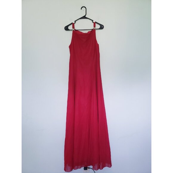 Betsy & Adam Dresses & Skirts - Betsy & Adam Womens 14 Formal Long Dress Red Gold Accent Sparkly Party FLAW